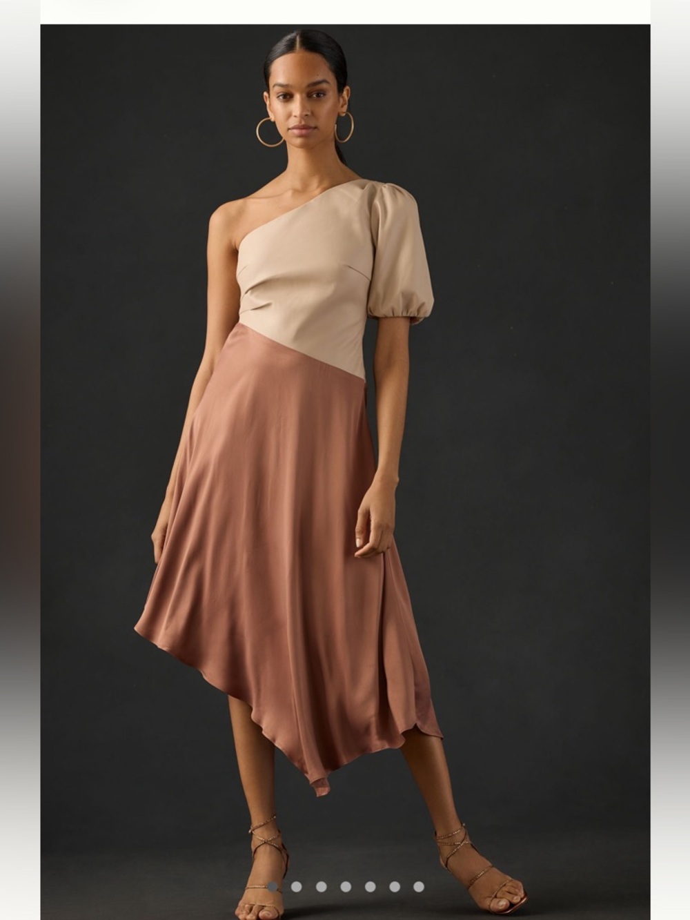 Anthropologie Faux Leather One-Shoulder
Asymmetrical Midi Dress Sz 6